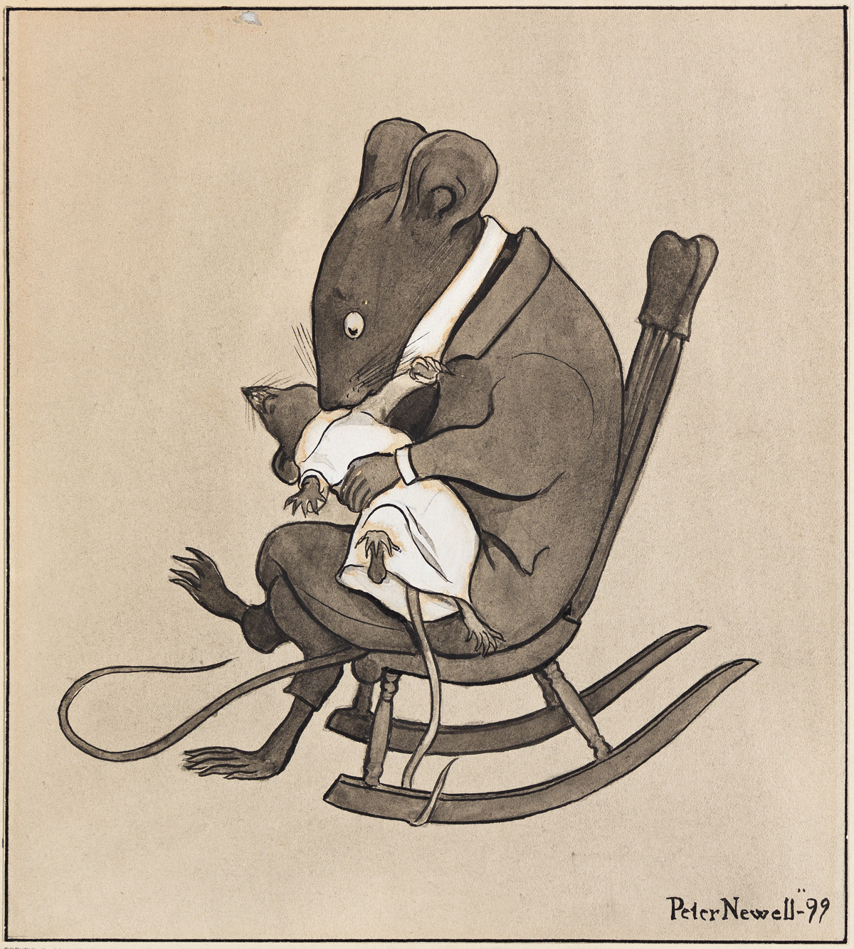 PETER NEWELL (1862-1924) A Careless Father. [CHILDRENS / MOUSE]